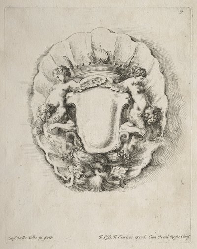 Sammlung verschiedener Kaprizen und neuer Entwürfe von Kartuschen und Ornamenten: Nr. 7 von Stefano della Bella