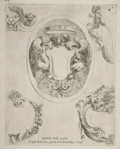 Sammlung verschiedener Kaprizen und neuer Entwürfe von Kartuschen und Ornamenten: Nr. 8 von Stefano della Bella