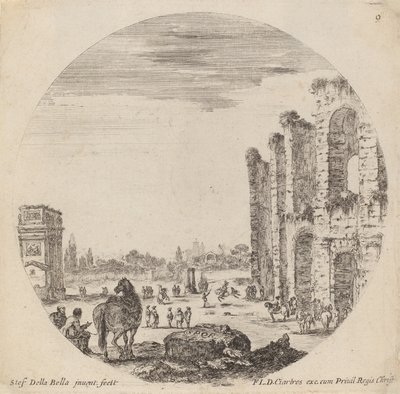 Kolosseum und Konstantinsbogen, 1646 von Stefano della Bella