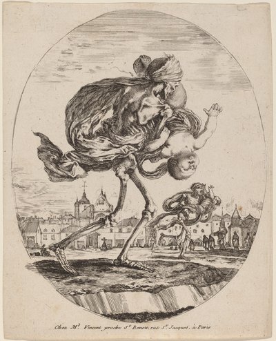 Der Tod trägt ein Kind nach rechts von Stefano della Bella