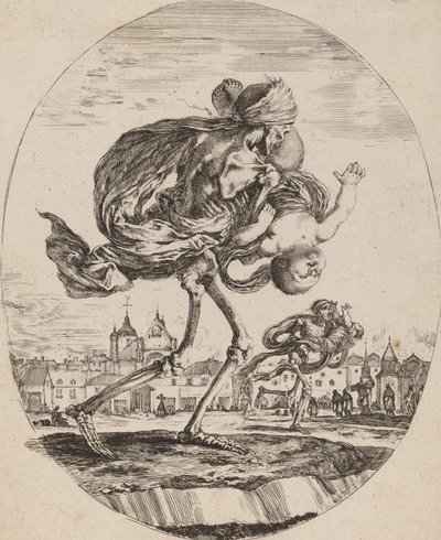 Der Tod trägt ein Kind nach rechts, wahrscheinlich 1648 von Stefano della Bella