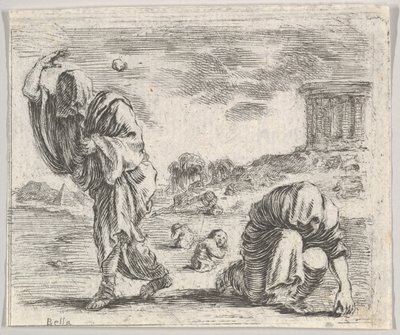 Deukalion und Pyrrha, aus dem Spiel der Mythologie, 1644 von Stefano della Bella