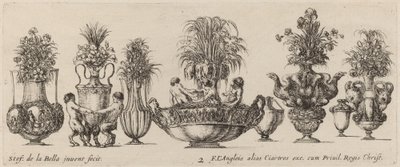 Fantastische Vasen, wahrscheinlich 1646 von Stefano della Bella