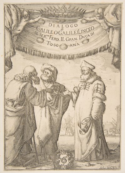 Frontispiz für Dialogo di Galileo Galilei, 1632 von Stefano della Bella