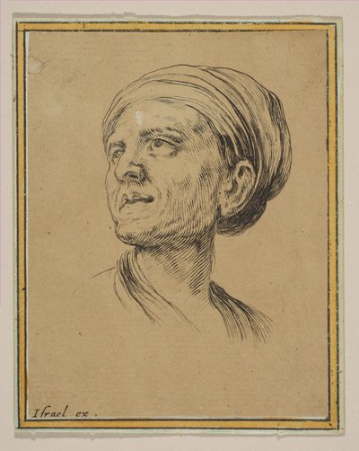 Kopf einer Frau in Dreiviertelansicht, aus Verschiedene Köpfe und Figuren Diverses têtes et..., 1650 von Stefano della Bella