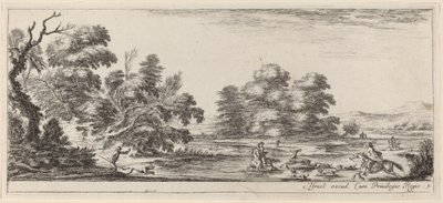 Landschaft mit Hirschjagd, vor oder um 1647 von Stefano della Bella