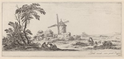 Landschaft mit Windmühle, vor 1647 von Stefano della Bella