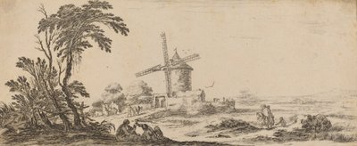 Landschaft mit Windmühle von Stefano della Bella