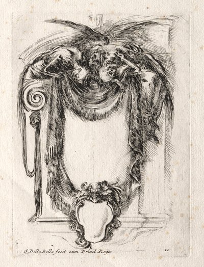Neues Modell für eine Kartusche, 1647 von Stefano della Bella