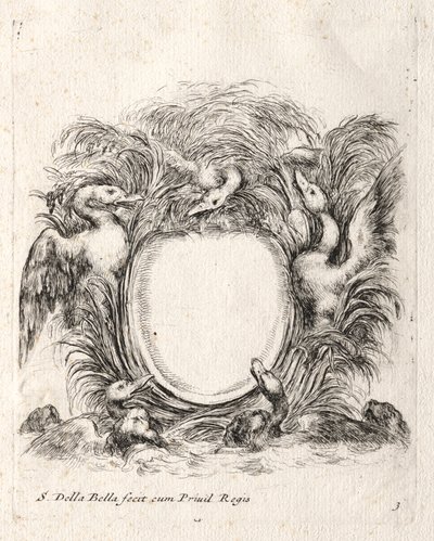 Neues Modell für ein Kartusche, 1647 von Stefano della Bella