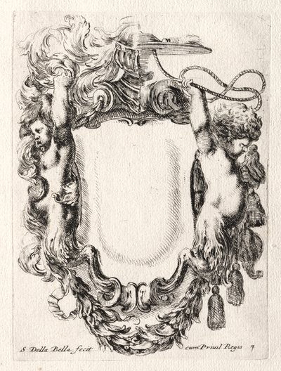 Neues Modell für ein Kartusche, 1647 von Stefano della Bella