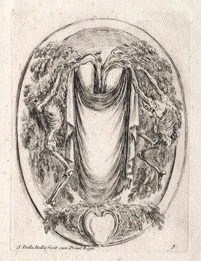 Neues Modell für eine Kartusche, 1647 von Stefano della Bella