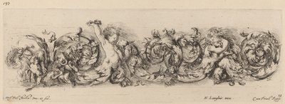 Ornamentale Fries mit Kindern und Hunden, wahrscheinlich 1648 von Stefano della Bella