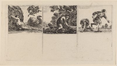 Perseus und Andromeda, Cephalus und Procris, Hippomene und Atalantus, 1644 von Stefano della Bella