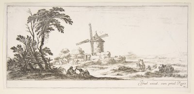 Tafel 10: Eine Familie im Vordergrund, verschiedene Figuren und Pferde im Mittelgrund, ca. 1641 von Stefano della Bella