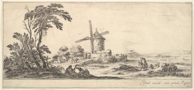 Platte 10: eine Familie im Vordergrund, verschiedene Figuren und Pferde im Mittelgrund, ca. 1641 von Stefano della Bella