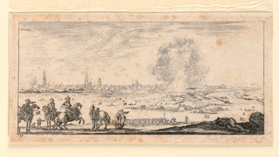Platte 11, aus "Desseins de Queleques Conduites de Troupes, Canons, et Ataques de Villes" von Stefano della Bella