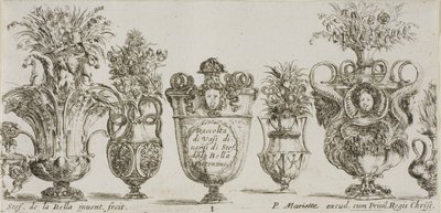 Tafel Eins aus Sammlung verschiedener Vasen von Stefano della Bella