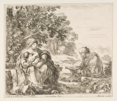 Ruhe auf der Flucht nach Ägypten, ca. 1649 von Stefano della Bella