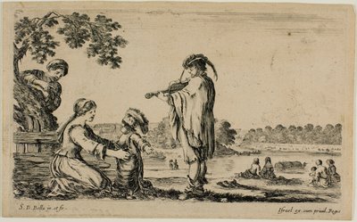 Stehender Geiger, aus Verschiedene Figuren vom Land von Stefano della Bella