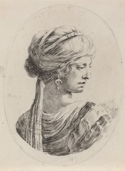 Sultanine in einem verschleierten Turban, von hinten gesehen, 1649-1650 von Stefano della Bella