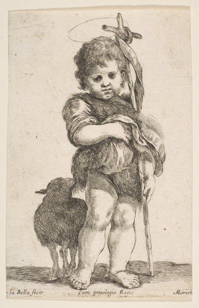 Der kleine St. Johannes der Täufer, der sein Gewand hochhält, ca. 1649 von Stefano della Bella