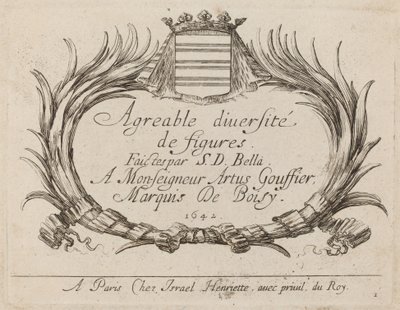 Titelseite für Agreable diversite de figures, 1642 von Stefano della Bella
