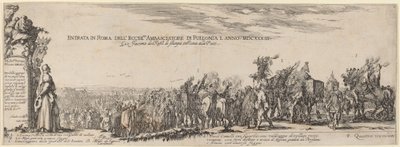 Titelseite für "Einzug in Rom seiner Exzellenz des polnischen Botschafters" von Stefano della Bella