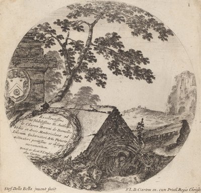 Titelblatt für Paysages et ruines de Rome, 1646 von Stefano della Bella