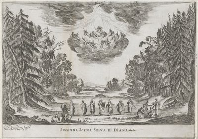 Zweite Szene: der Wald der Diana von Stefano della Bella
