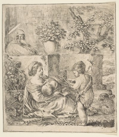 Jungfrau und Kind mit Johannes dem Täufer und St. Elisabeth, ca. 1641 von Stefano della Bella