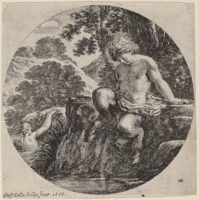 Junger Satyr am Ufer eines Baches von Stefano della Bella