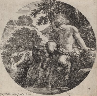 Junger Satyr am Ufer eines Baches, 1656 von Stefano della Bella