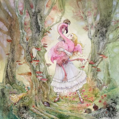 Verzaubertes Wald-Flamingo-Mädchen von Stephanie Law