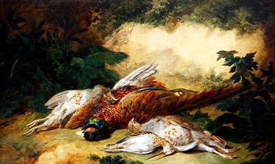 Ein Stillleben mit Wild in einer Landschaft von Stephen Elmer