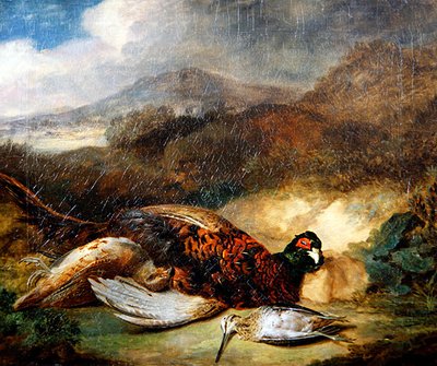 Fasan und Waldschnepfe in einer Landschaft von Stephen Elmer