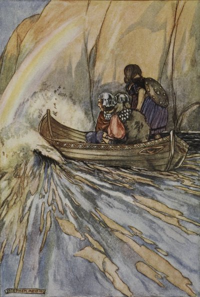 Trage uns schnell, Boot von Mananan, in den Garten der Hesperiden, Illustration aus 