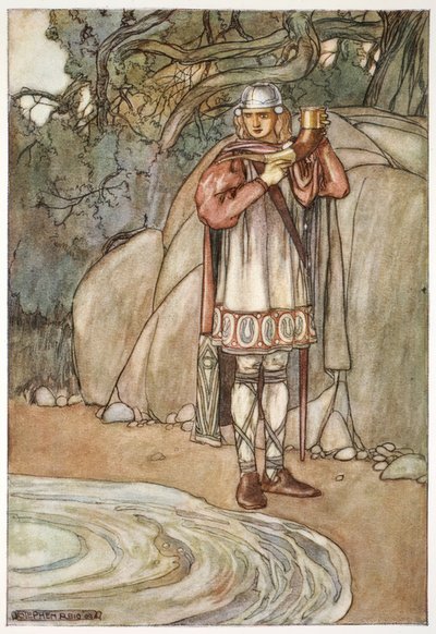 Dermot nahm das Horn und wollte es füllen von Stephen Reid