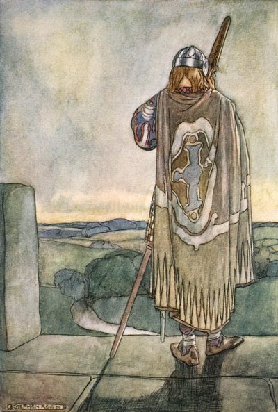 Finn hörte aus der Ferne die ersten Töne der Feenharfe, ca. 1910 von Stephen Reid