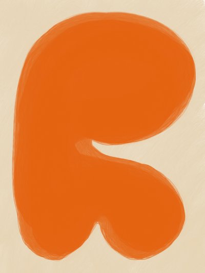 Weiche orange abstrakte Form von Studio Palette