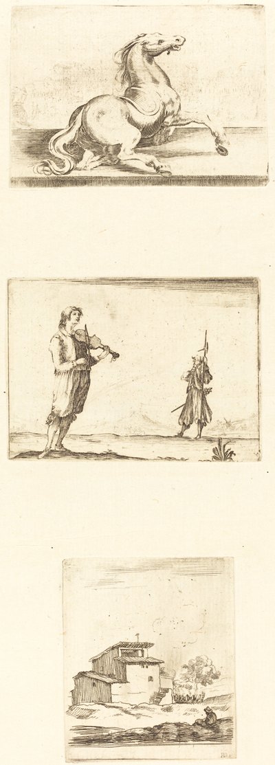 Blatt mit Radierungen von Style of Jacques Callot
