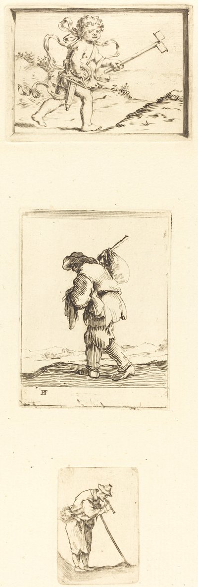 Blatt mit Radierungen von Style of Jacques Callot