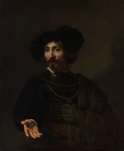 Mann mit Stahlhalsberge von Style of Rembrandt