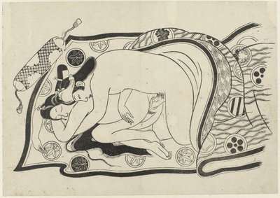 Erotische Darstellung (Hana ni Yosurukyo) von Sugimura Jihei (attributed to)