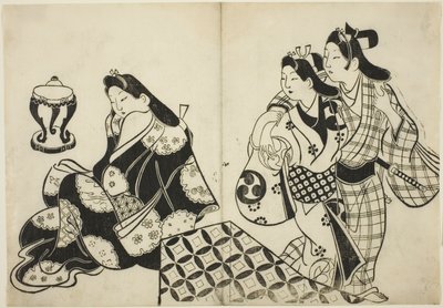 Liebende verlassen ein Zimmer von Sugimura Jihei