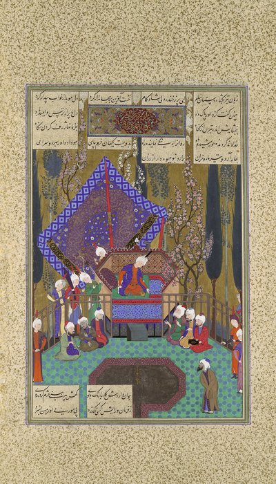 Zal konsultiert die Magier, Folio 73v aus dem Shahnama Buch der Könige, ca. 1530-35 von Sultan Muhammad