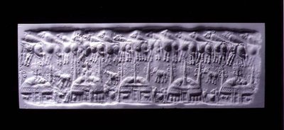 Handzylinder-Siegelabdruck, Uruk (heute Warka, Irak), ca. 3300-3000 v. Chr. von Sumerian Sumerian