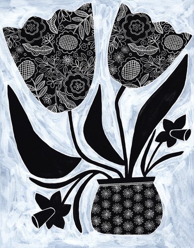 Gemusterte Volksblumen von Susan Black