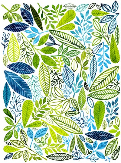 Lebendige Botanische Blätter von Susan Black