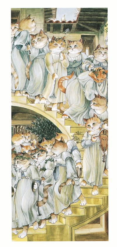 Illustration aus Pre-Raphaelite Cats (veröffentlicht 1999) von Susan Herbert